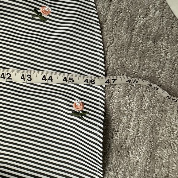 Calvin Klein Dress Womens 8 Striped Floral Embroidered Wrap Asymmetrical - Picture 12 of 13